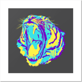 Colorful Tiger Head Posters and Art